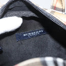 BURBERRY Nova Check Hand Bag Nylon Silver Beige Auth 166781-18