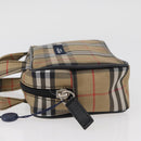 BURBERRY Nova Check Hand Bag Nylon Silver Beige Auth 166781-4
