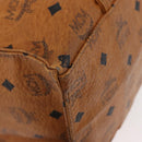 MCM Vicetos Logogram Tote Bag PVC Leather Brown Gold Auth 166783-10