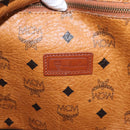 MCM Vicetos Logogram Tote Bag PVC Leather Brown Gold Auth 166783-16