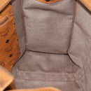 MCM Vicetos Logogram Tote Bag PVC Leather Brown Gold Auth 166783-18