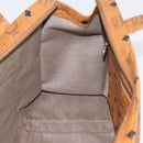 MCM Vicetos Logogram Tote Bag PVC Leather Brown Gold Auth 166783-19