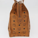 MCM Vicetos Logogram Tote Bag PVC Leather Brown Gold Auth 166783-4