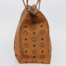 MCM Vicetos Logogram Tote Bag PVC Leather Brown Gold Auth 166783-5