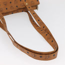 MCM Vicetos Logogram Tote Bag PVC Leather Brown Gold Auth 166783-7
