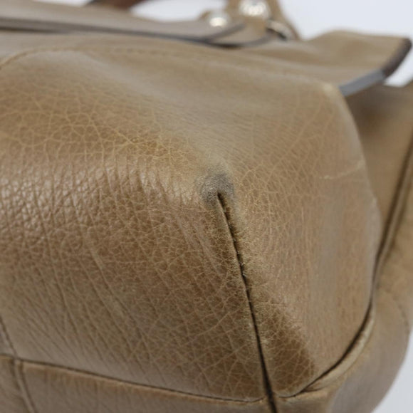 CELINE Boogie bag Hand Bag Leather Brown Silver Auth 166786