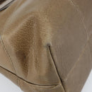 CELINE Boogie bag Hand Bag Leather Brown Silver Auth 166786-13