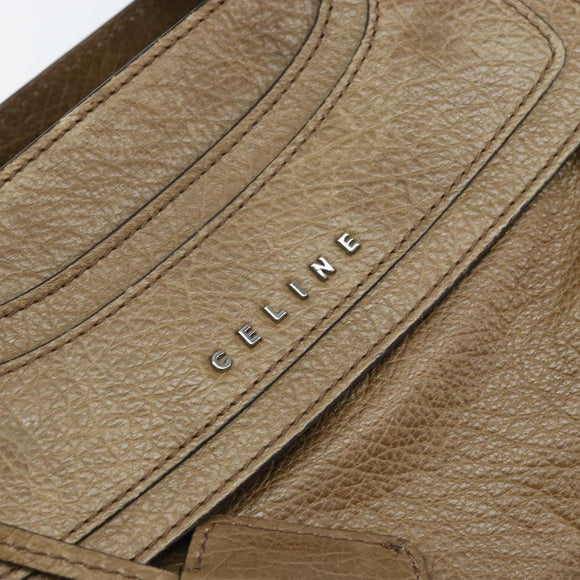 CELINE Boogie bag Hand Bag Leather Brown Silver Auth 166786