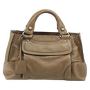 CELINE Boogie bag Hand Bag Leather Brown Silver Auth 166786-2