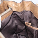 CELINE Boogie bag Hand Bag Leather Brown Silver Auth 166786-20