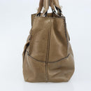 CELINE Boogie bag Hand Bag Leather Brown Silver Auth 166786-5