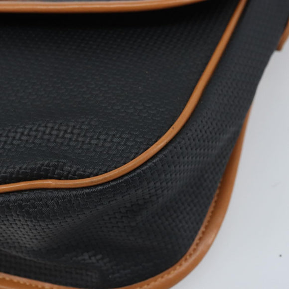 SAINT LAURENT Shoulder Bag Leather Black Gold Auth 166787