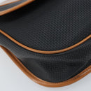 SAINT LAURENT Shoulder Bag Leather Black Gold Auth 166787-12
