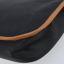 SAINT LAURENT Shoulder Bag Leather Black Gold Auth 166787-13