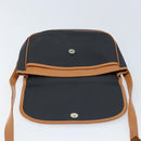 SAINT LAURENT Shoulder Bag Leather Black Gold Auth 166787-18