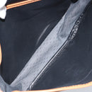SAINT LAURENT Shoulder Bag Leather Black Gold Auth 166787-19