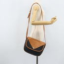SAINT LAURENT Shoulder Bag Leather Black Gold Auth 166787-24