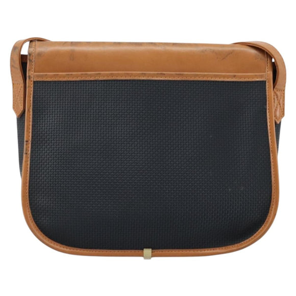 SAINT LAURENT Shoulder Bag Leather Black Gold Auth 166787