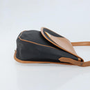 SAINT LAURENT Shoulder Bag Leather Black Gold Auth 166787-4