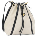 SAINT LAURENT Shoulder Bag Leather White Gold Auth 166788-1