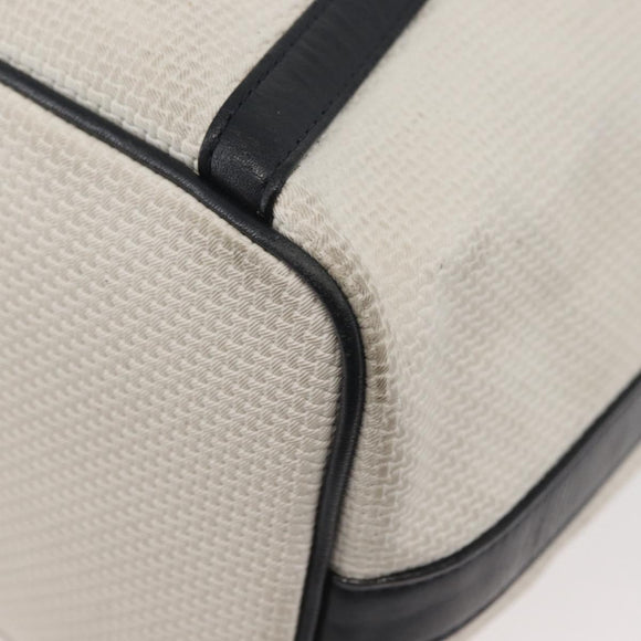 SAINT LAURENT Shoulder Bag Leather White Gold Auth 166788