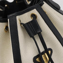 SAINT LAURENT Shoulder Bag Leather White Gold Auth 166788-15