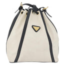 SAINT LAURENT Shoulder Bag Leather White Gold Auth 166788-2