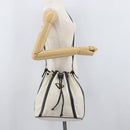 SAINT LAURENT Shoulder Bag Leather White Gold Auth 166788-21