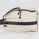 SAINT LAURENT Shoulder Bag Leather White Gold Auth 166788-6