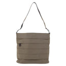 Salvatore Ferragamo Shoulder Bag Canvas Beige Silver Auth 166789-2