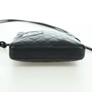 CHANEL Cambon Line Matelasse Shoulder Bag Leather Black Silver CC Auth 166791A-5