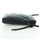 CHANEL Cambon Line Matelasse Shoulder Bag Leather Black Silver CC Auth 166791A-4