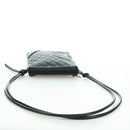 CHANEL Cambon Line Matelasse Shoulder Bag Leather Black Silver CC Auth 166791A-6