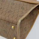 Christian Dior Honeycomb Canvas Hand Bag PVC Beige Gold Auth 166792-10
