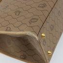 Christian Dior Honeycomb Canvas Hand Bag PVC Beige Gold Auth 166792-13