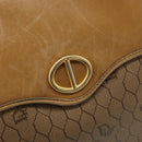 Christian Dior Honeycomb Canvas Hand Bag PVC Beige Gold Auth 166792-14
