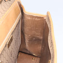 Christian Dior Honeycomb Canvas Hand Bag PVC Beige Gold Auth 166792-18