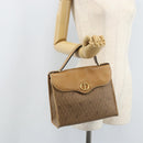Christian Dior Honeycomb Canvas Hand Bag PVC Beige Gold Auth 166792-22