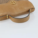 Christian Dior Honeycomb Canvas Hand Bag PVC Beige Gold Auth 166792-7