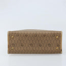 Christian Dior Honeycomb Canvas Hand Bag PVC Beige Gold Auth 166792-9