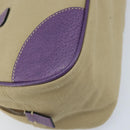PRADA Hand Bag Canvas Beige Silver Auth 166793-9
