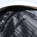 PRADA Hand Bag Canvas Beige Silver Auth 166793-20