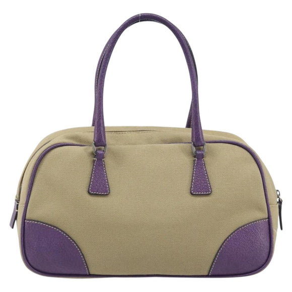 PRADA Handtasche Canvas Beige Silber Original 166793