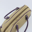 PRADA Hand Bag Canvas Beige Silver Auth 166793-6