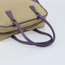 PRADA Hand Bag Canvas Beige Silver Auth 166793-7