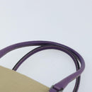PRADA Hand Bag Canvas Beige Silver Auth 166793-8