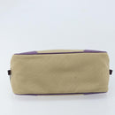 PRADA Hand Bag Canvas Beige Silver Auth 166793-5