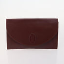 CARTIER Must Line Clutch Bag Leather 4 Set Bordeaux Auth 166795-20