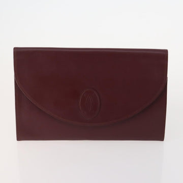 CARTIER Must Line Clutch Bag Leather 4 Set Bordeaux Auth 166795 - 0