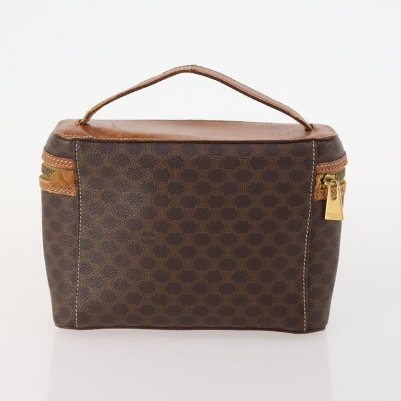 CELINE Macadam Canvas Pouch PVC Leather 2 Set Brown Auth 166796